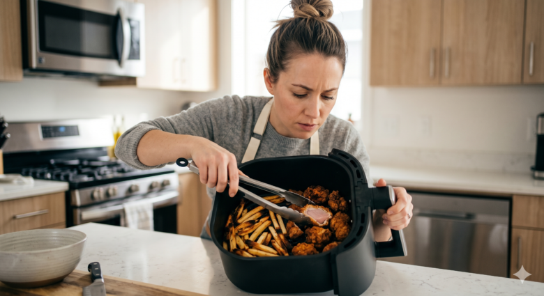 Air fryer burning food during cooking