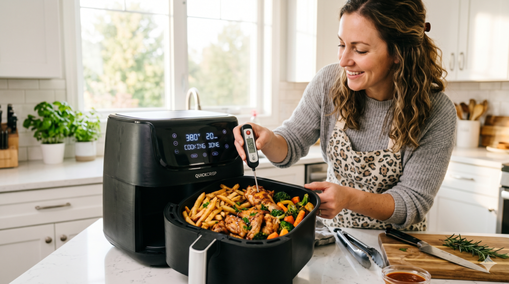 Helpful tips for getting perfect results when converting oven recipes to an air fryer.
