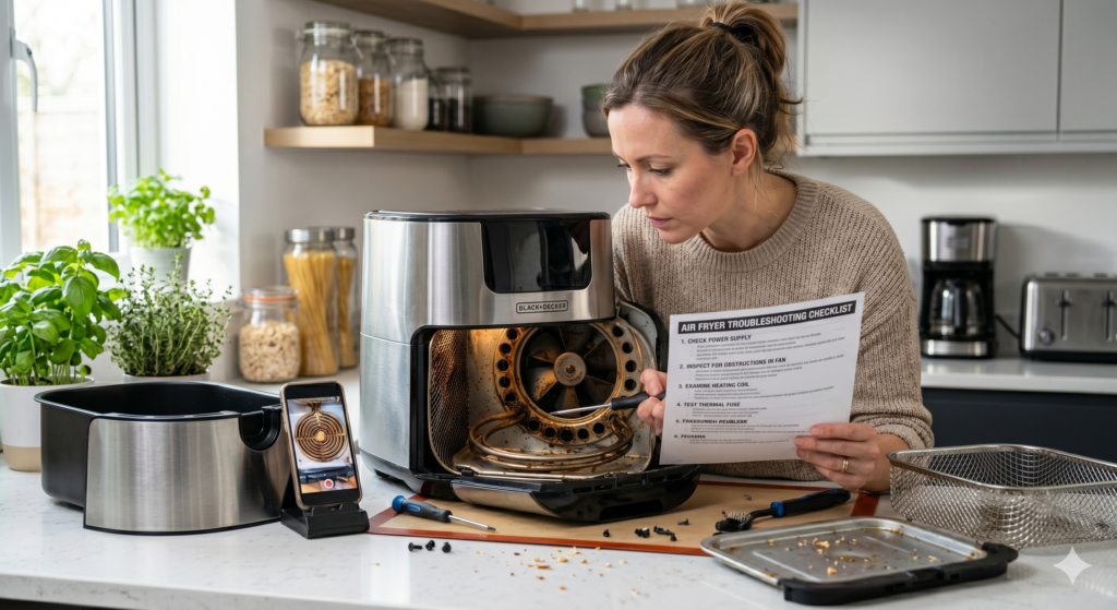 Troubleshooting an air fryer fan problem