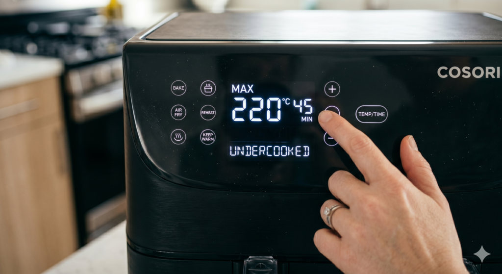 Air fryer temperature set too high