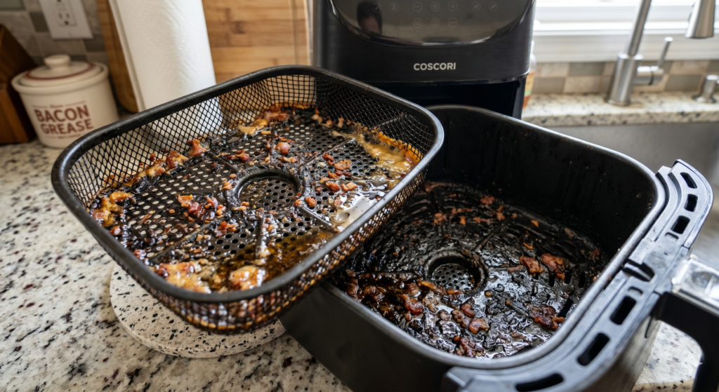 Excess grease is one of the most common causes of air fryer smoke.