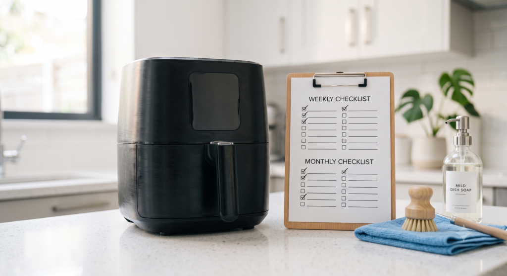 Following a simple schedule keeps your air fryer clean all year round.